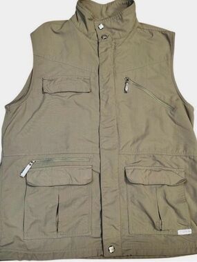 Columbia Titanium Mens Khaki Safari Fishing Outdoor Utility Multi Pocket Vest M